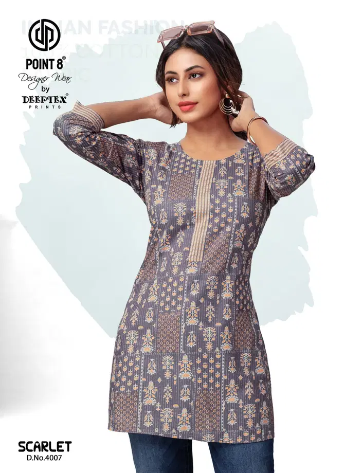 Scarlet Vol 4 By Deeptex Cotton Printed Ladies Top Wholesale Market In Surat
